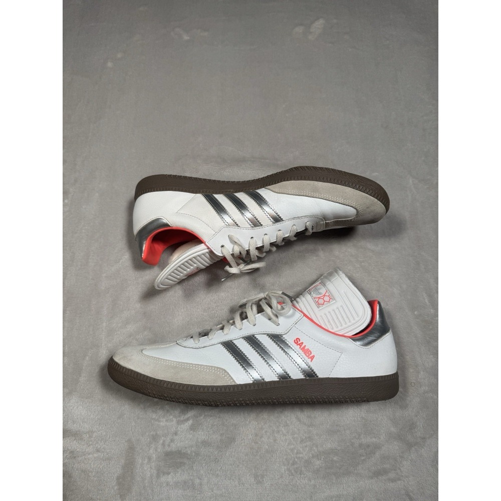 Adidas Sambas LE 2014 World Cup Mens US 13 White Silver Orange Rare HTF G98037